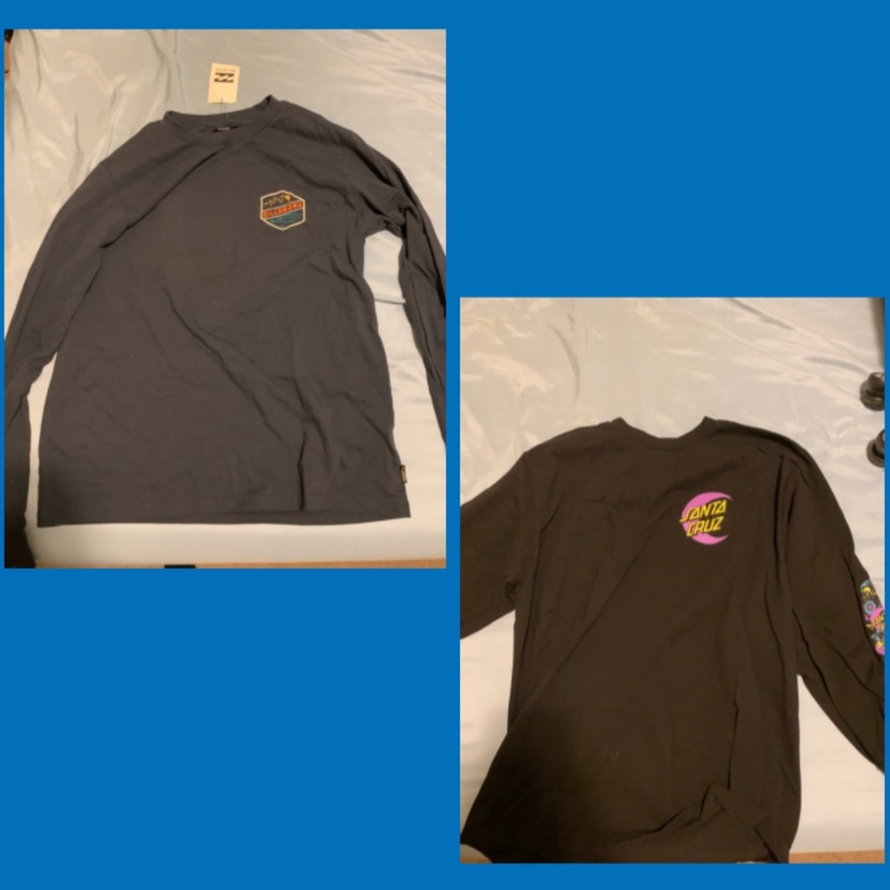 Lot of 2 medium surf/skate brand long sleeve shirts.